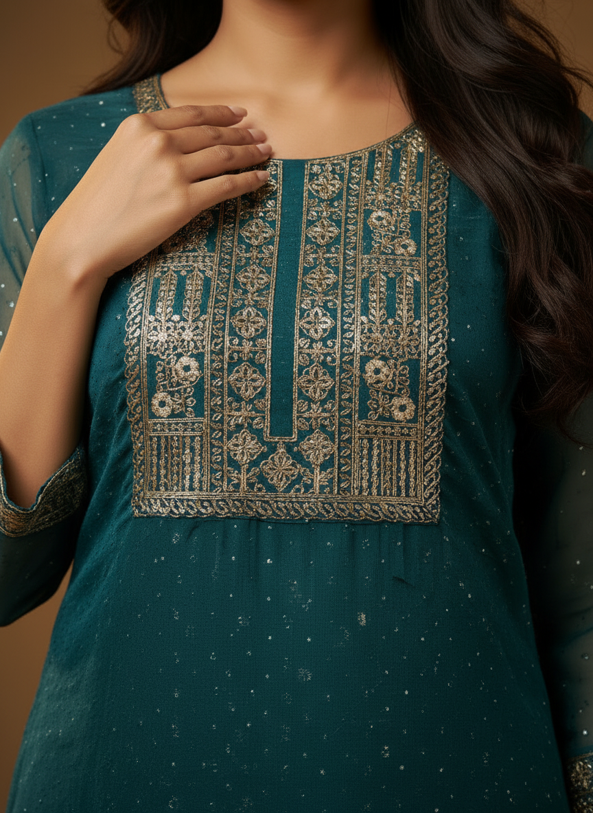 Zari Bloom Ethnic Kurta